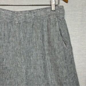 Tahari Wide-Leg Crinkled/Textured Fully Lined Linen Pants-Gray-Women Size Large